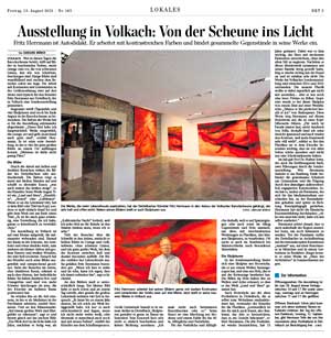 Presse-Echo zur Ausstellung in Volkach: „Von der Scheune ins Licht“
